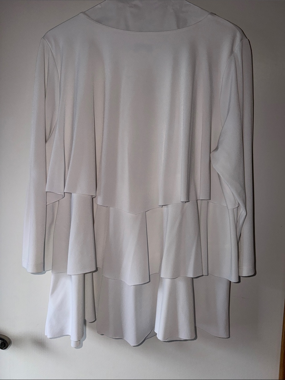 Susan Graver White Tiered Scoop Neck Tunic with Beaded Detail - Picture 6 of 6